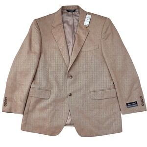 Jos A Bank Mens Silk Camel Hair‎ Blazer Jacket Size 44 Regular Herringbone